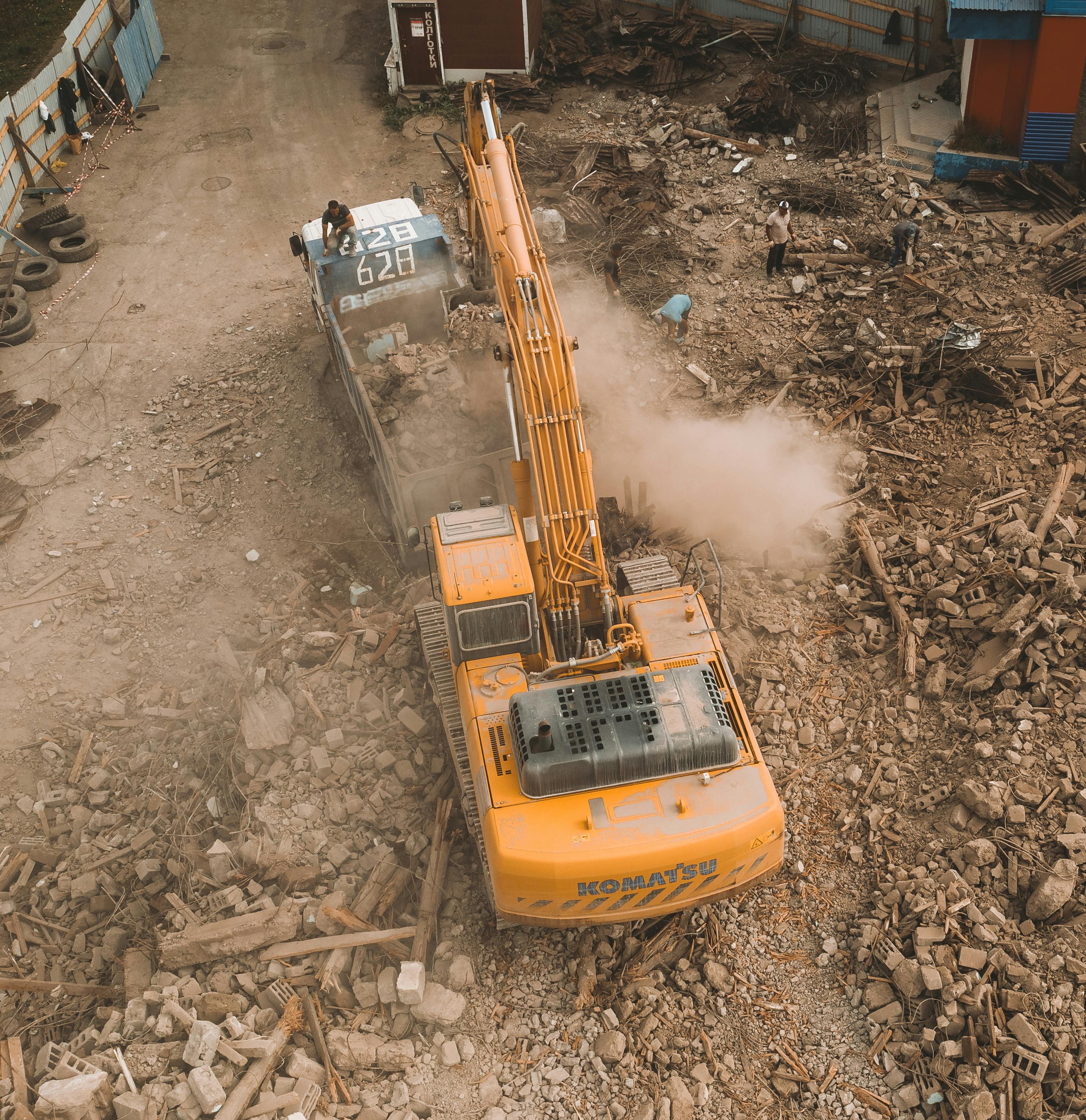 Construction site with heavy equipment